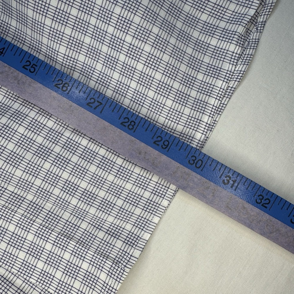 Christian Dior Monsieur Mens 16 32/33 Cotton Dress Shirt Long Sleeve Blue White - Picture 7 of 8